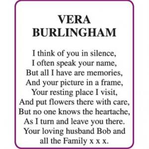 VERA BURLINGHAM