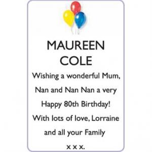 MAUREEN COLE