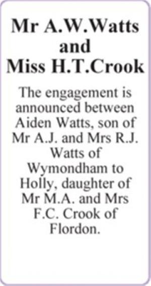 Mr A.W.Watts and Miss H.T.Crook