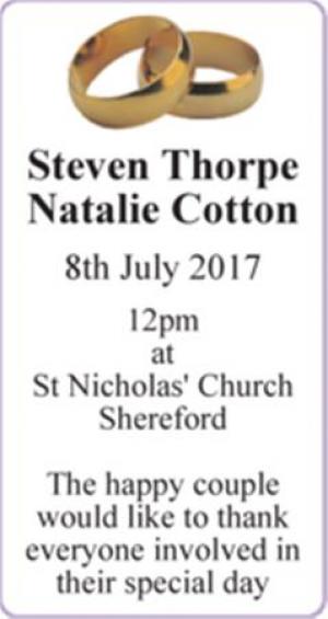 Steven Thorpe Natalie Cotton